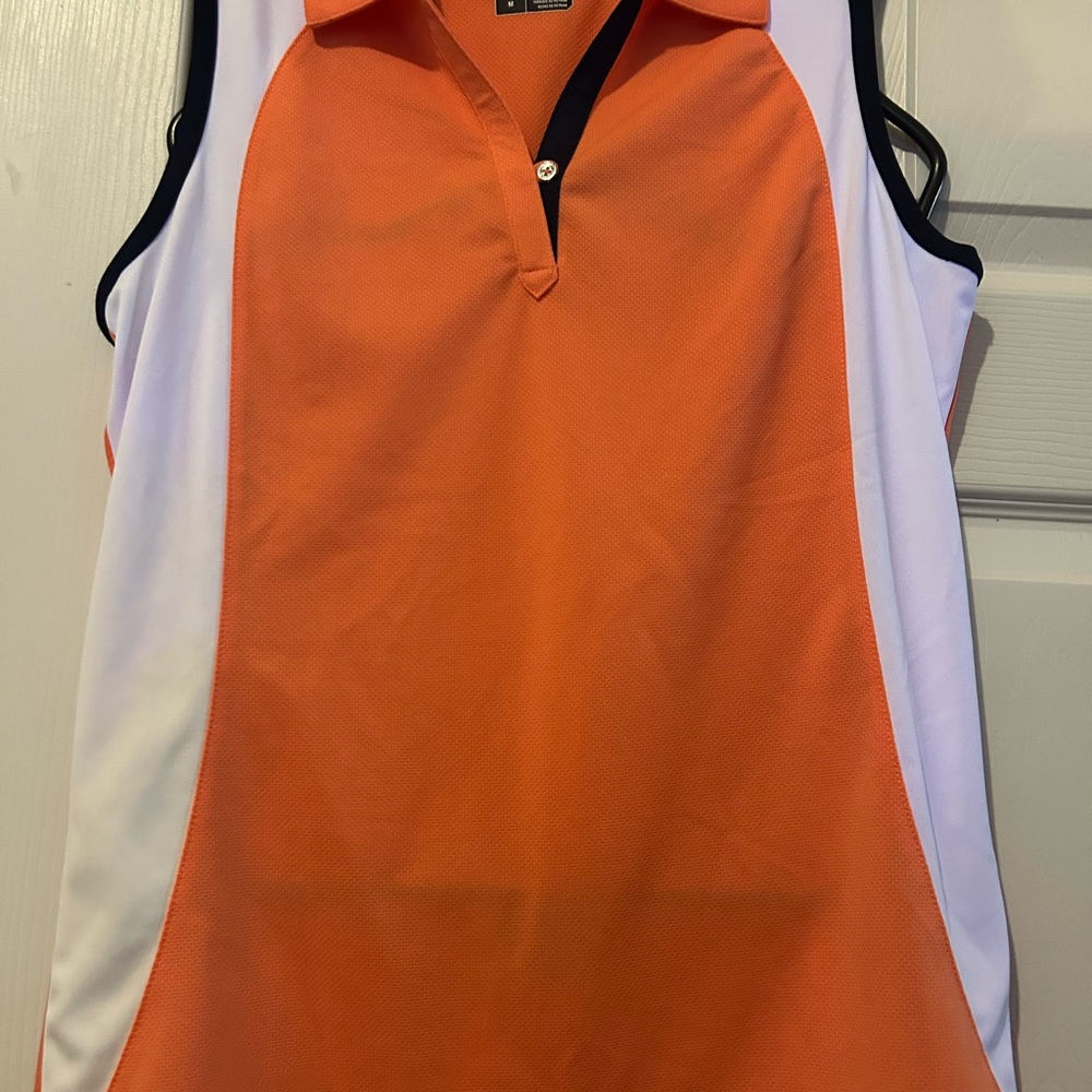 Orange and White Women's Tank Top